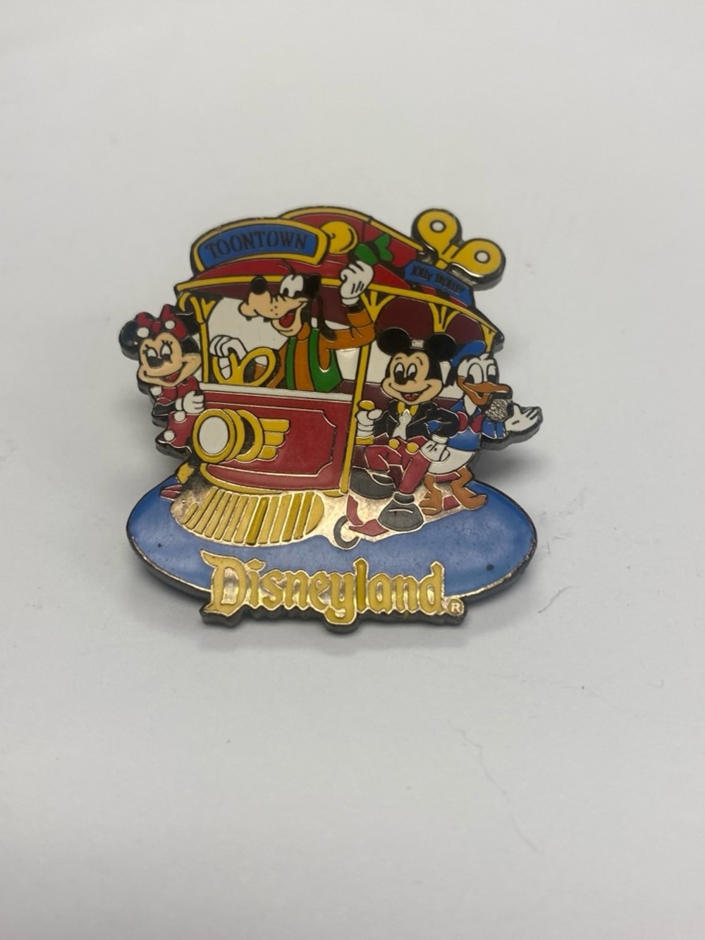 Disney Disneyland Toontown Enamel Pin - Red, Blue, Yellow, Gold
